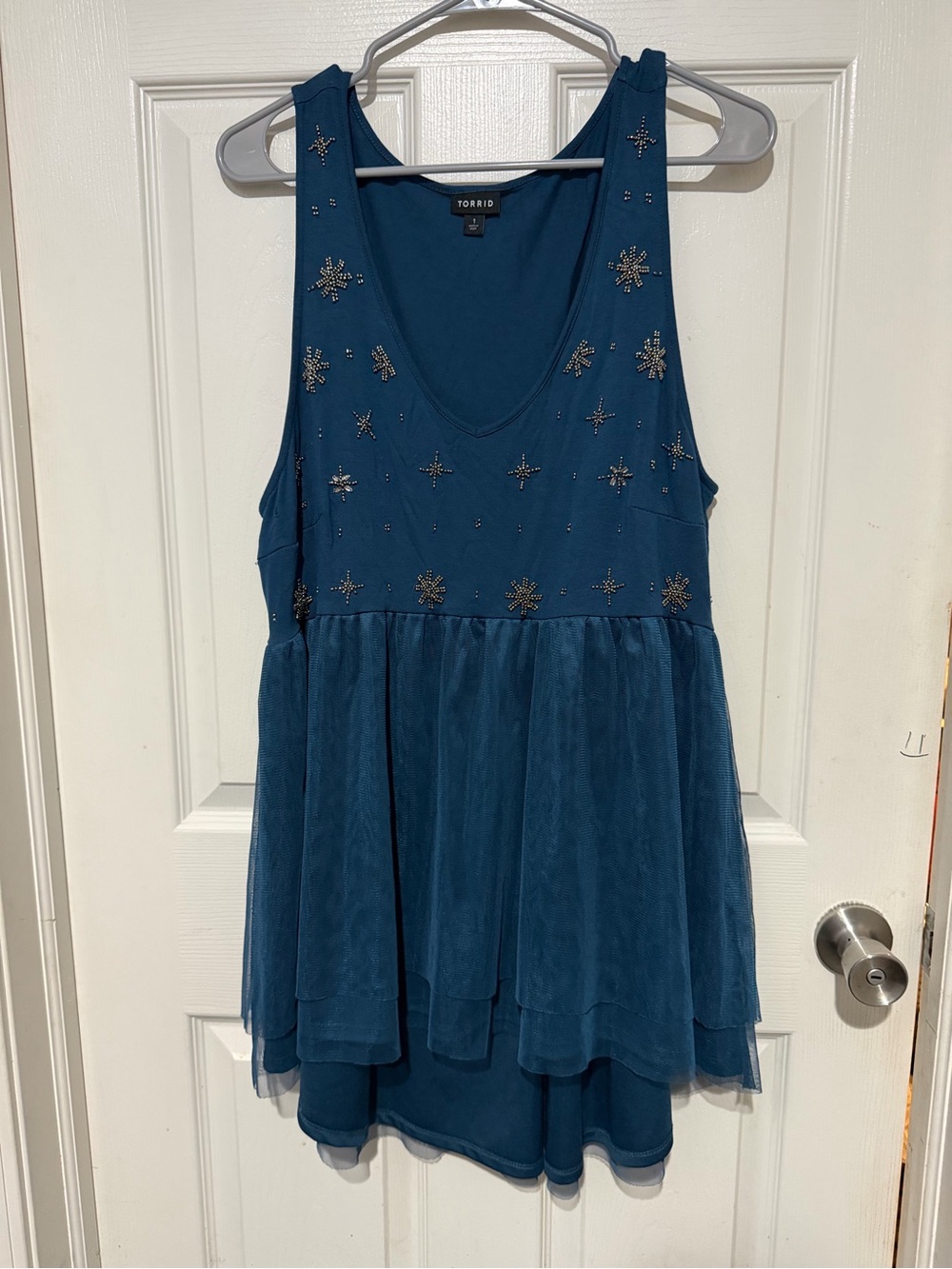 Torrid Teal Embellished Tank Top